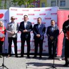 Konferencja na rynku w Jaworznie - promocja akcji rejestracji potencjalnych dawców szpiku