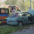 Kolizja samochodu ze słupem