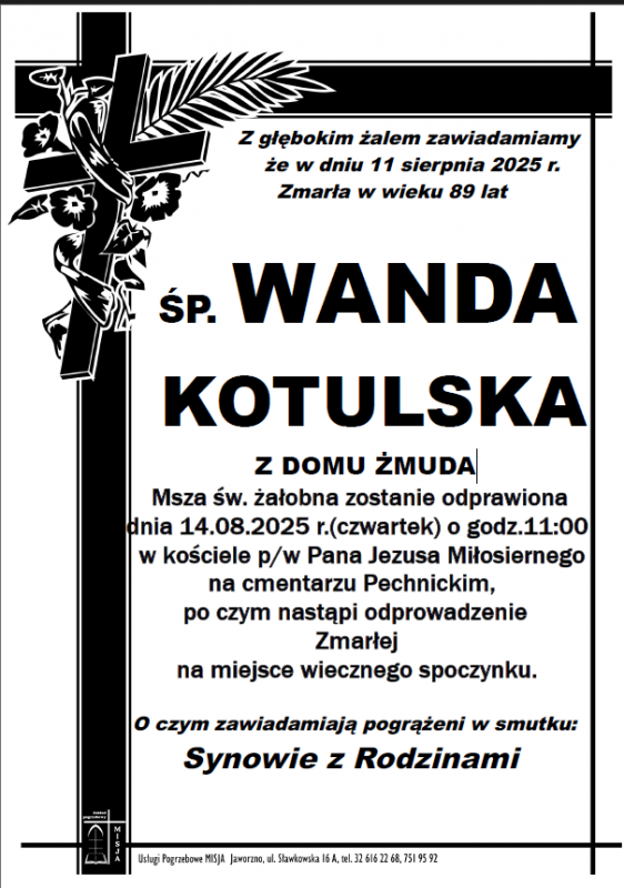 WANDA KOTULSKA Z DOMU ŻMUDA
