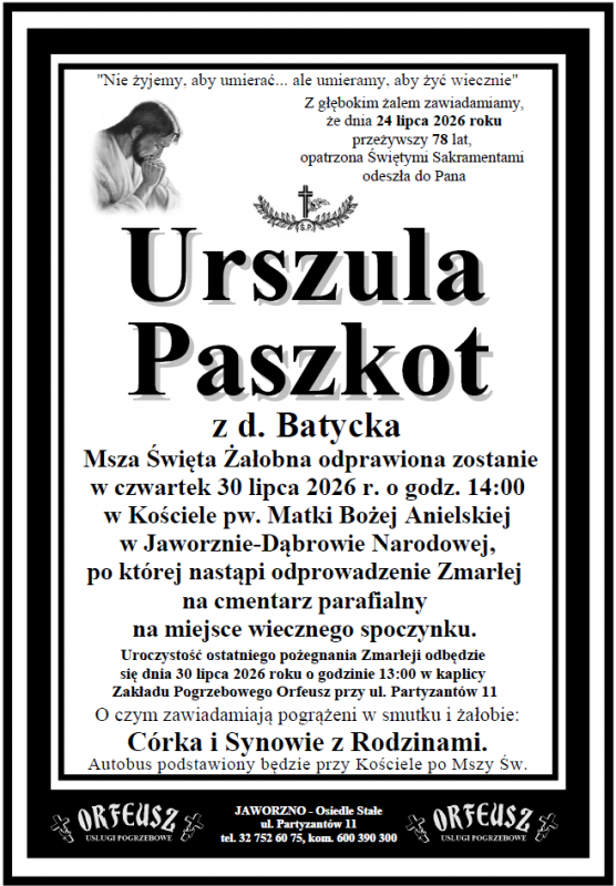 URSZULA PASZKOT Z DOMU BATYCKA