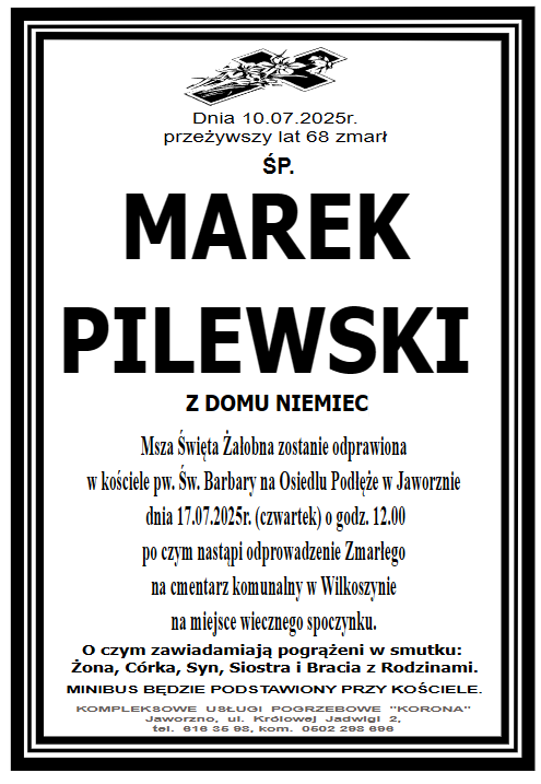 MAREK PILEWSKI Z DOMU NIEMIEC