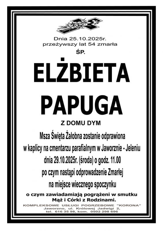 ELŻBIETA PAPUGA Z DOMU DYM