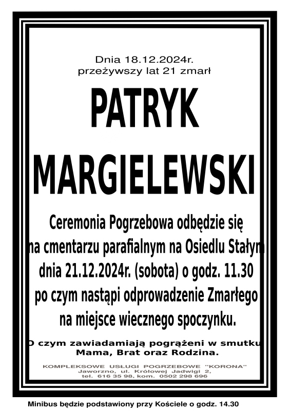 PATRYK MARGIELEWSKI