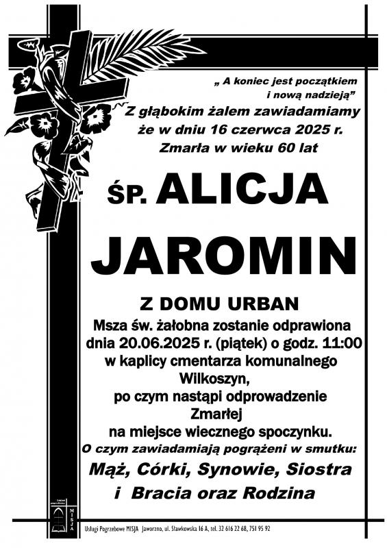 ALICJA JAROMIN Z DOMU URBAN