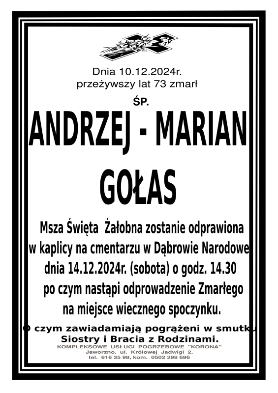 ANDRZEJ MARIAN GOŁAS