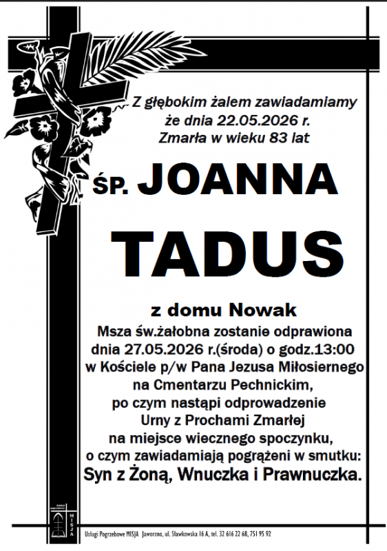 JOANNA TADUS Z DOMU NOWAK
