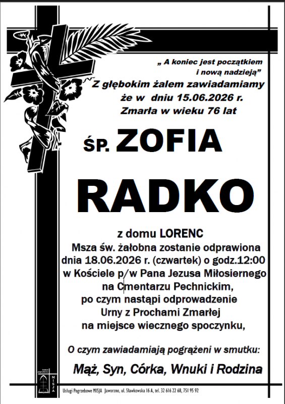 ZOFIA RADKO Z DOMU LORENC