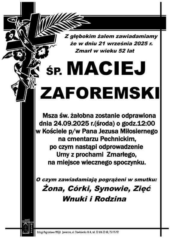 MACIEJ ZAFOREMSKI
