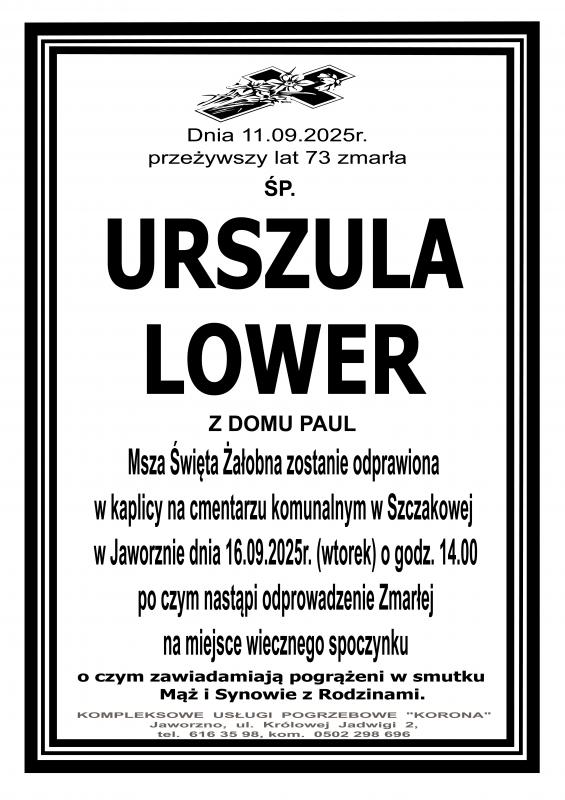URSZULA LOWER Z DOMU PAUL