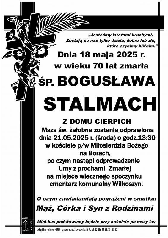 BOGUSŁAWA STALMACH Z DOMU CIERPICH