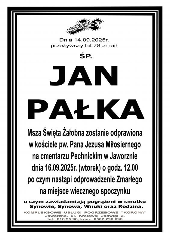 JAN PAŁKA