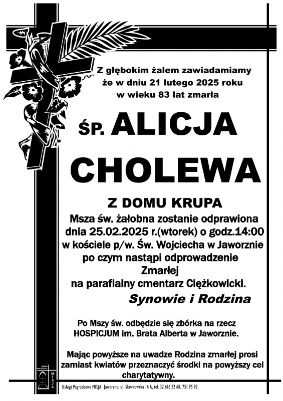 ALICJA CHOLEWA Z DOMU KRUPA