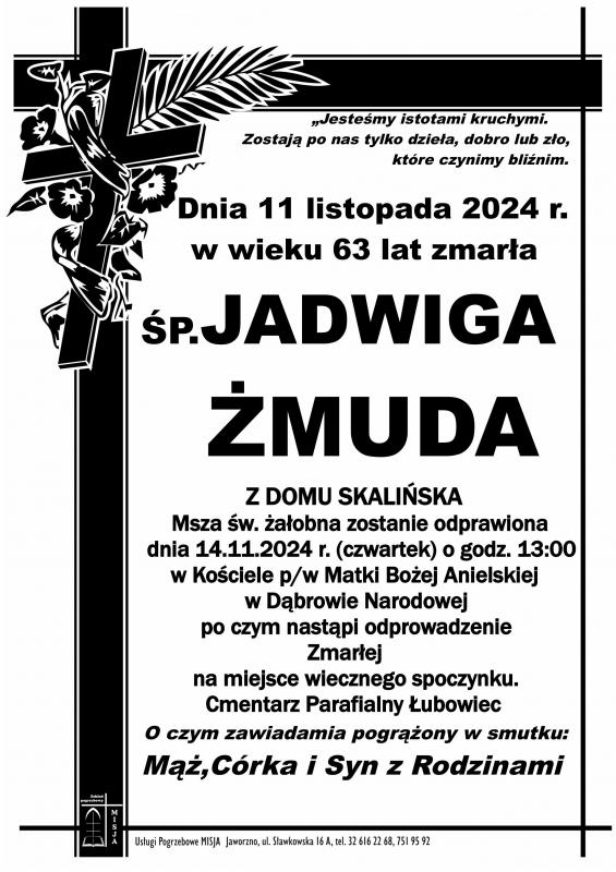 JADWIGA ŻMUDA Z DOMU SKALIŃSKA