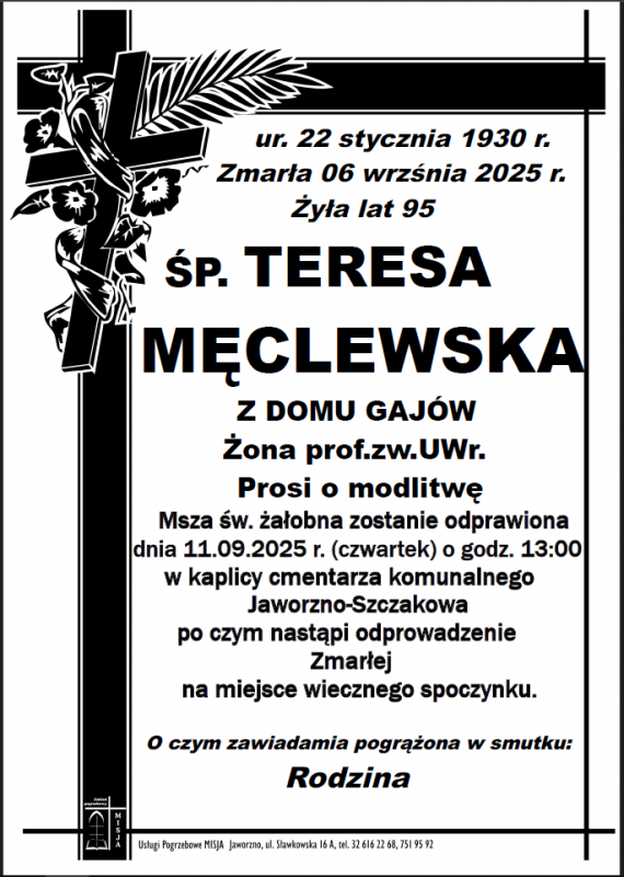 TERESA MĘCLEWSKA Z DOMU GAJÓW