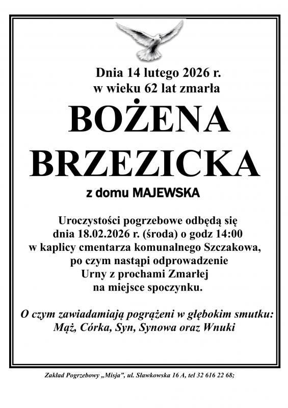 BOŻENA BRZEZICKA Z DOMU MAJEWSKA