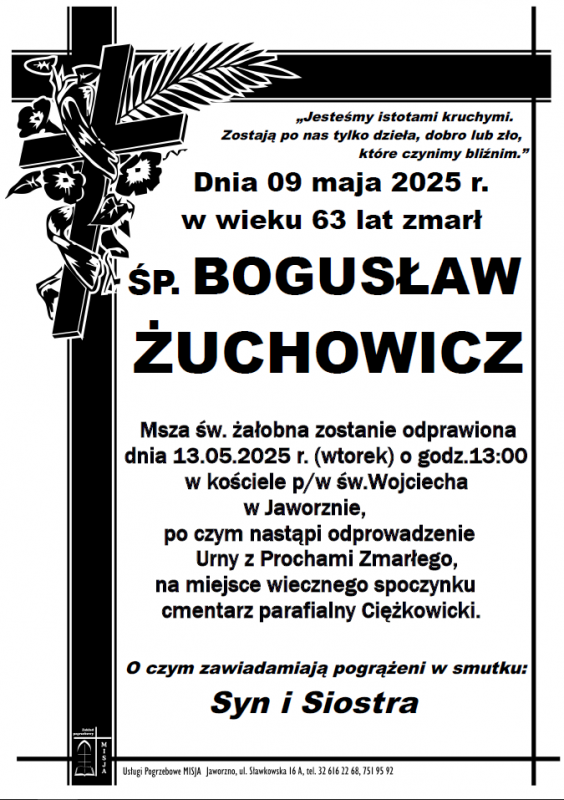 BOGUSŁAW ŻUCHOWICZ