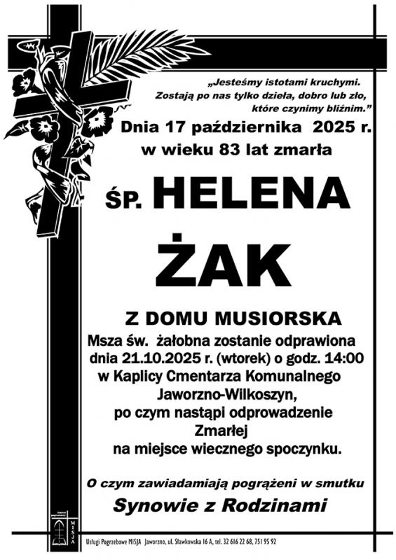 HELENA ŻAK Z DOMU MUSIORSKA
