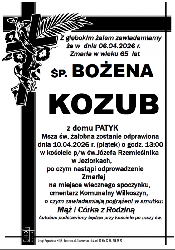 BOŻENA KOZUB Z DOMU PATYK