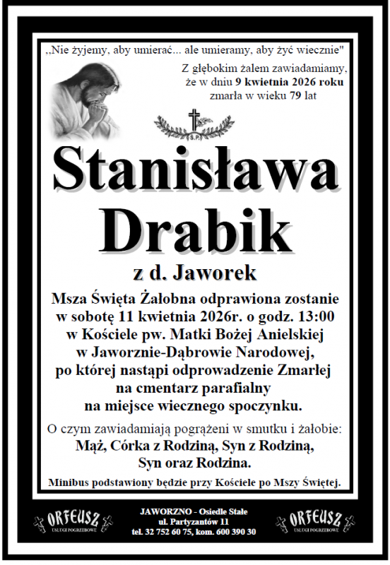 STANISŁAWA DRABIK Z DOMU JAWOREK
