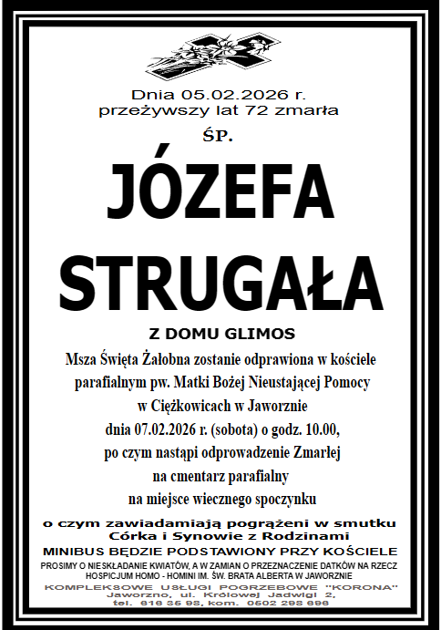 JÓZEFA STRUGAŁA Z DOMU GLIMOS