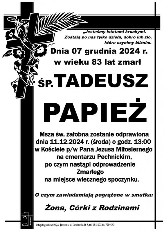 TADEUSZ PAPIEŻ