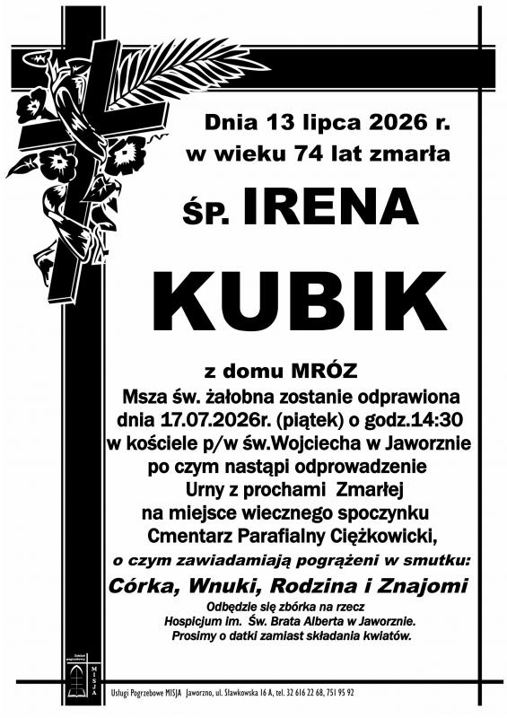 IRENA KUBIK Z DOMU MRÓZ