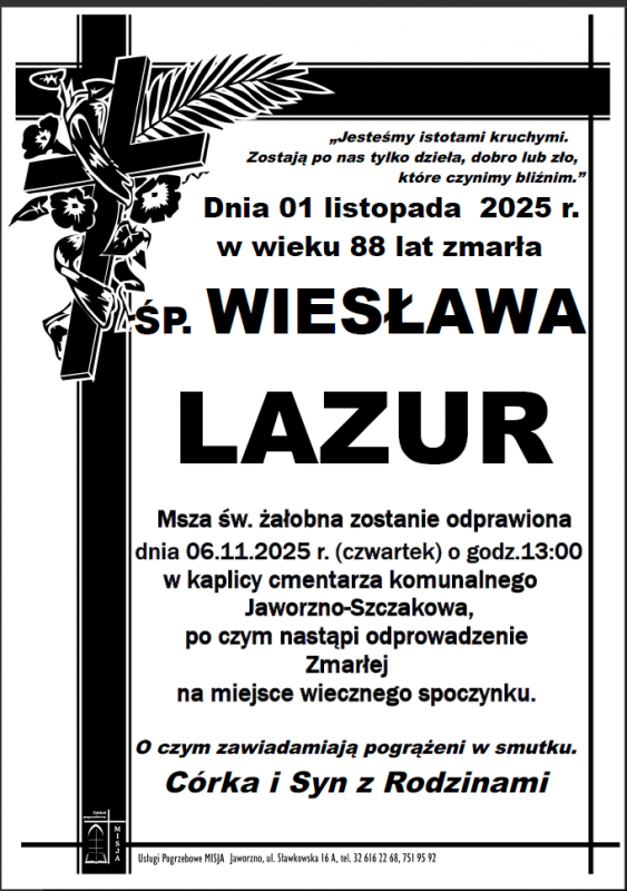 WIESŁAWA LAZUR