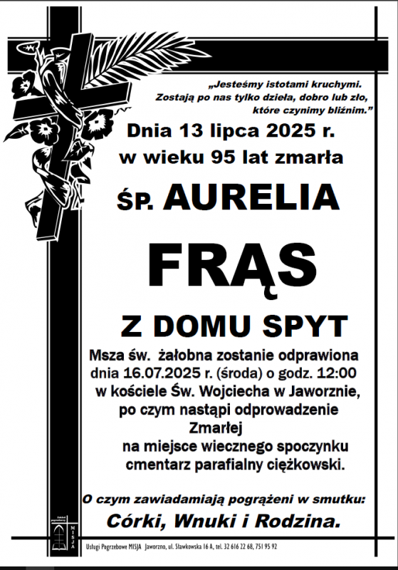 AURELIA FRĄS Z DOMU SPYT