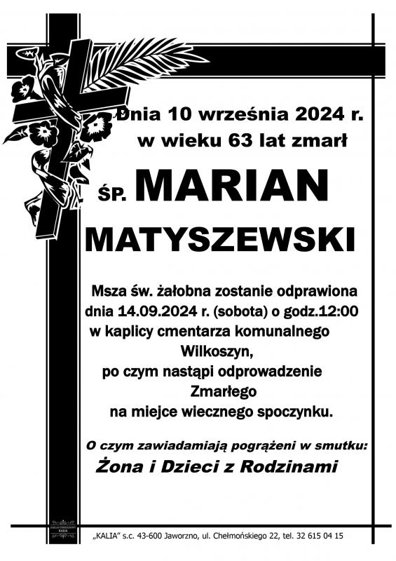 MARIAN MATYSZEWSKI