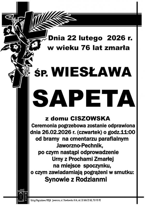 WIESŁAWA SAPETA