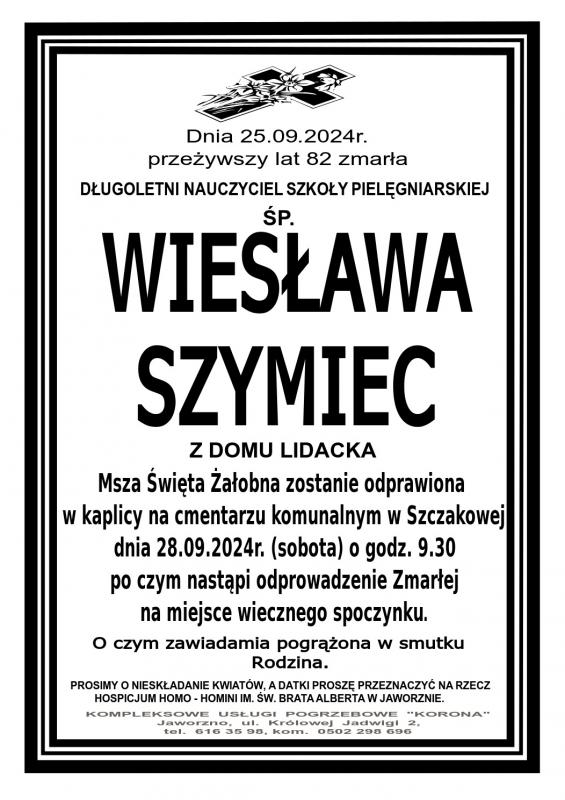 WIESŁAWA SZYMIEC