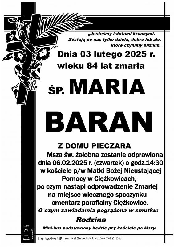 MARIA BARAN Z DOMU PIECZARA