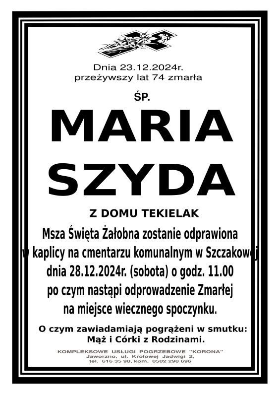 MARIA SZYDA 