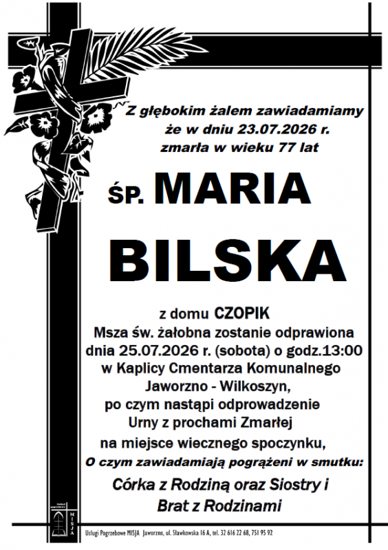 MARIA BILSKA Z DOMU CZOPIK