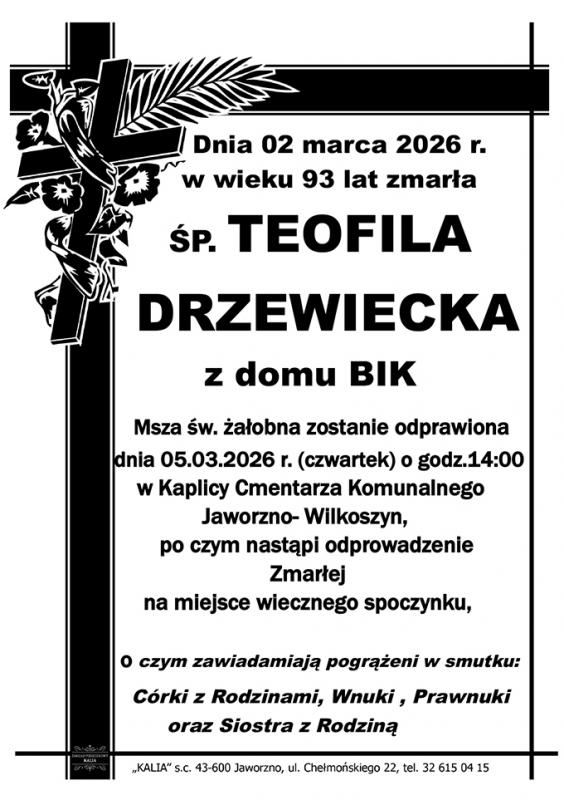 TEOFILA DRZEWIECKA Z DOMU BIK