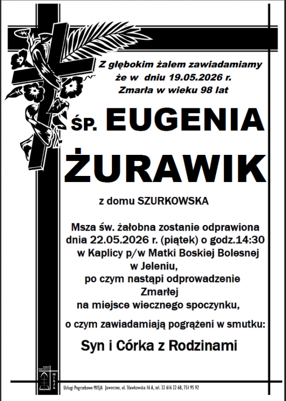 EUGENIA ŻURAWIK Z DOMU SZURKOWSKA