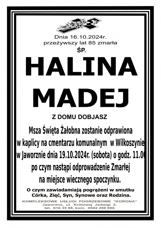 HALINA MADEJ Z DOMU DOBJASZ