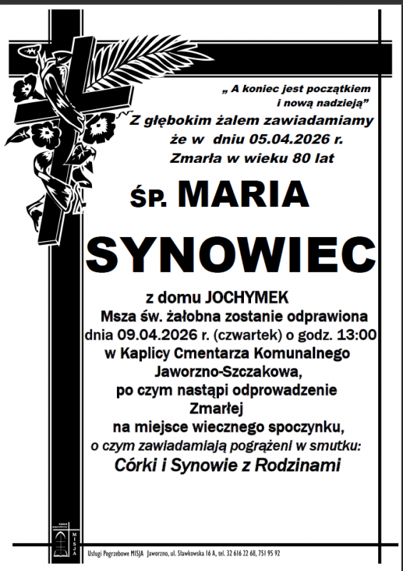 MARIA SYNOWIEC Z DOMU JOCHYMEK