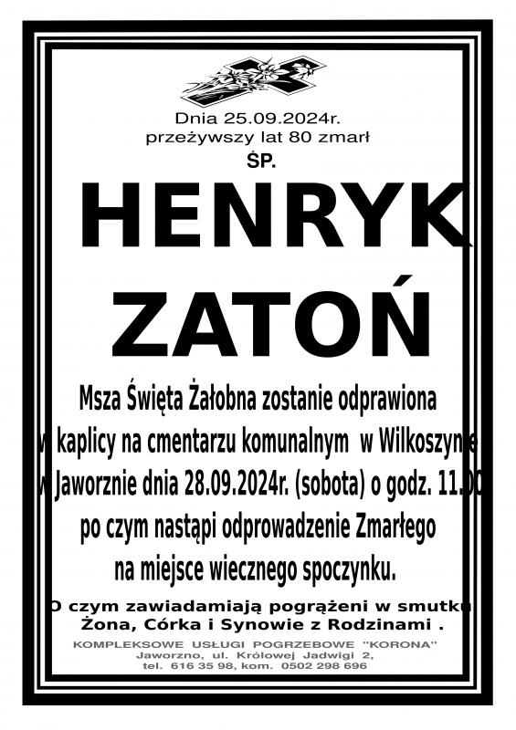 HENRYK ZATOŃ