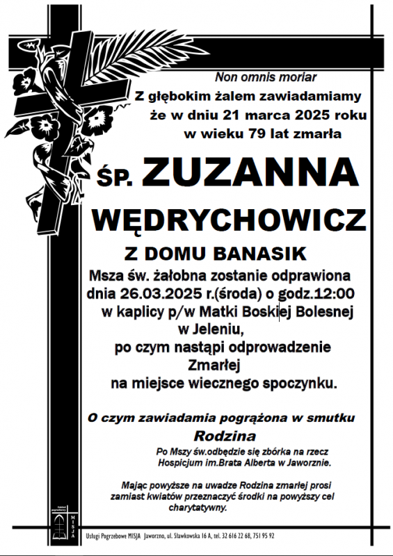 ZUZANNA WĘDRYCHOWICZ Z DOMU BANASIK