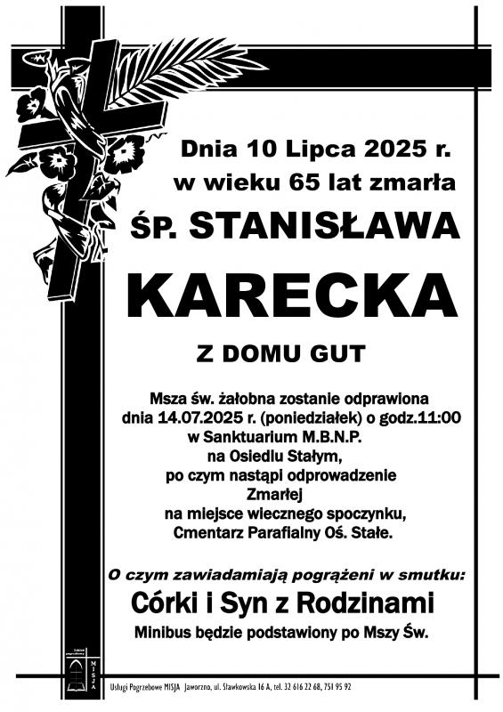 STANISŁAWA  KARECKA Z DOMU GUT
