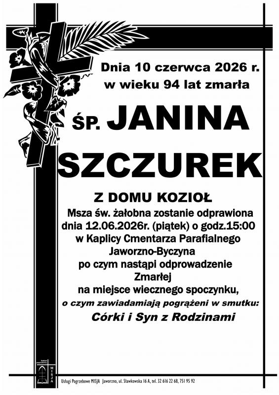 JANINA SZCZUREK Z DOMU KOZIOŁ
