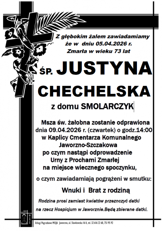 JUSTYNA CHECHELSKA Z DOMU SMOLARCZYK