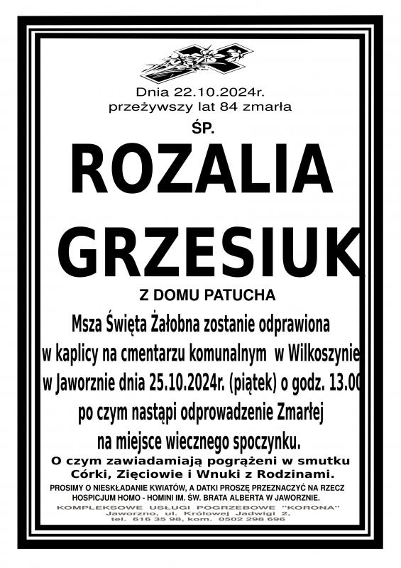 ROZALIA GRZESIUK Z DOMU PATUCHA