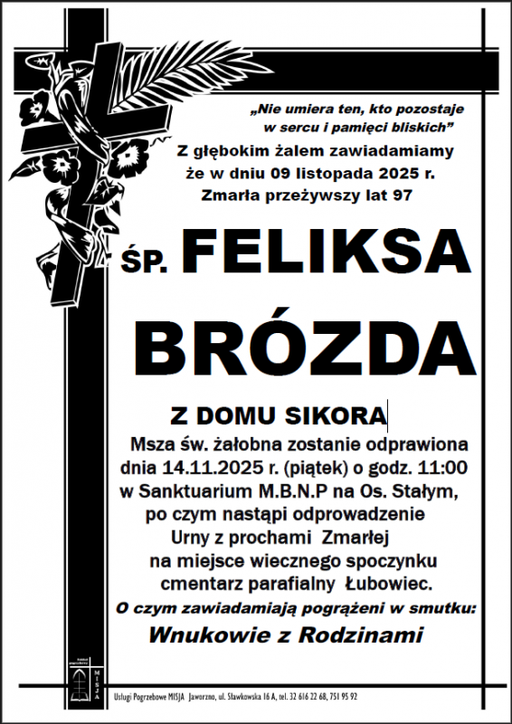 FELIKSA BRÓZDA Z DOMU SIKORA