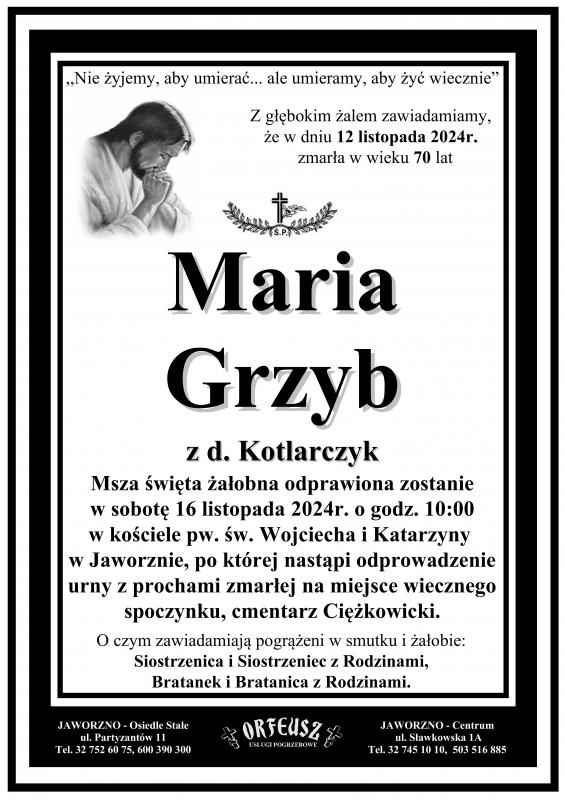 MARIA GRZYB Z DOMU KOTLARCZYK