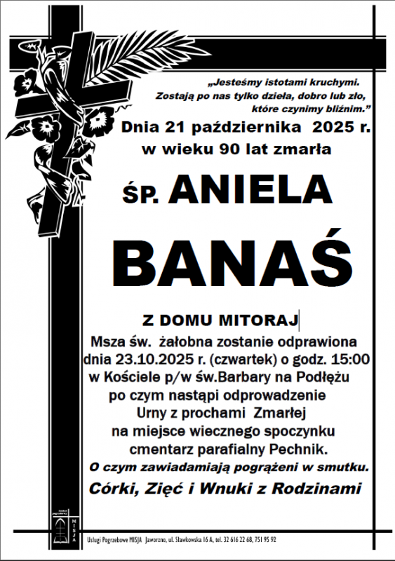 ANIELA BANAŚ Z DOMU MITORAJ