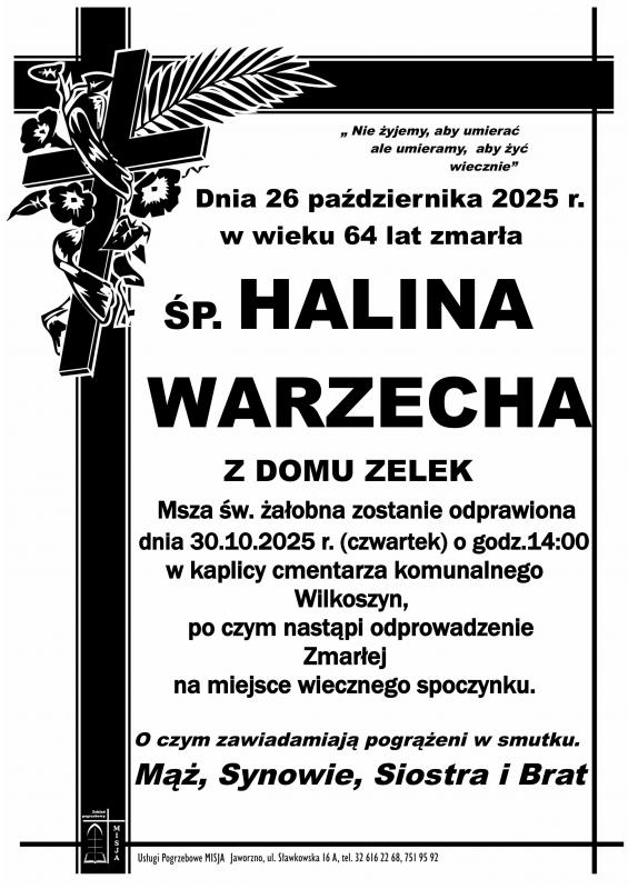 HALINA WARZECHA Z DOMU ZELEK