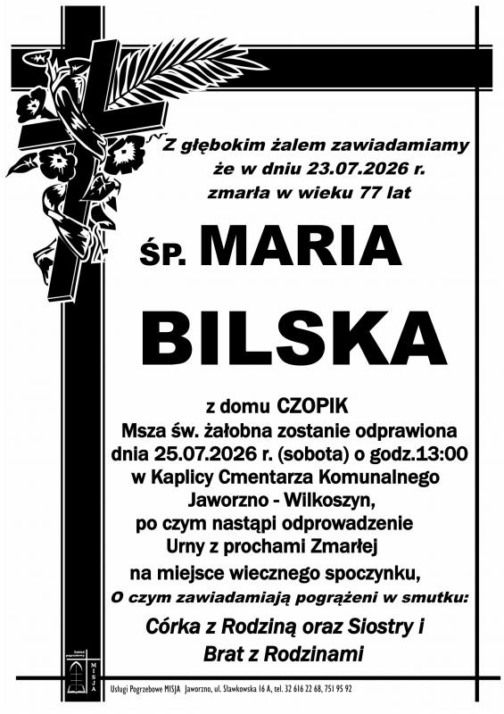 MARIA BILSKA Z DOMU CZOPIK