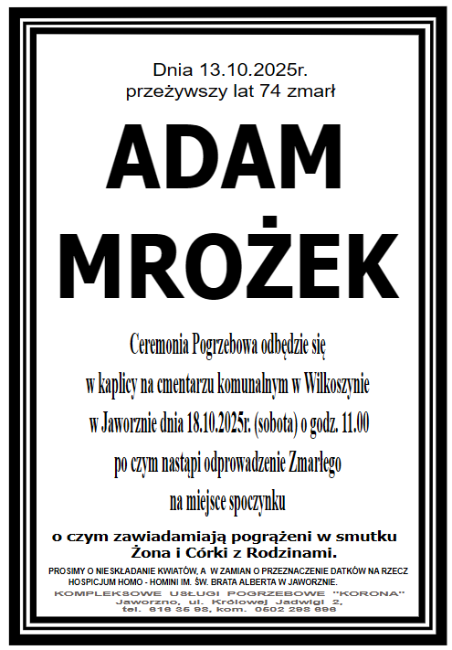 ADAM MROŻEK